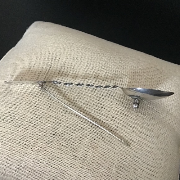 Sterling Silver Vintage Spoon Brooch Pin - Picture 11 of 15